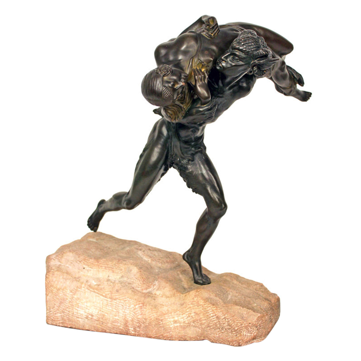 Art Deco Satyr Abducting a Nymph Sculpture by Marcel Bouraine