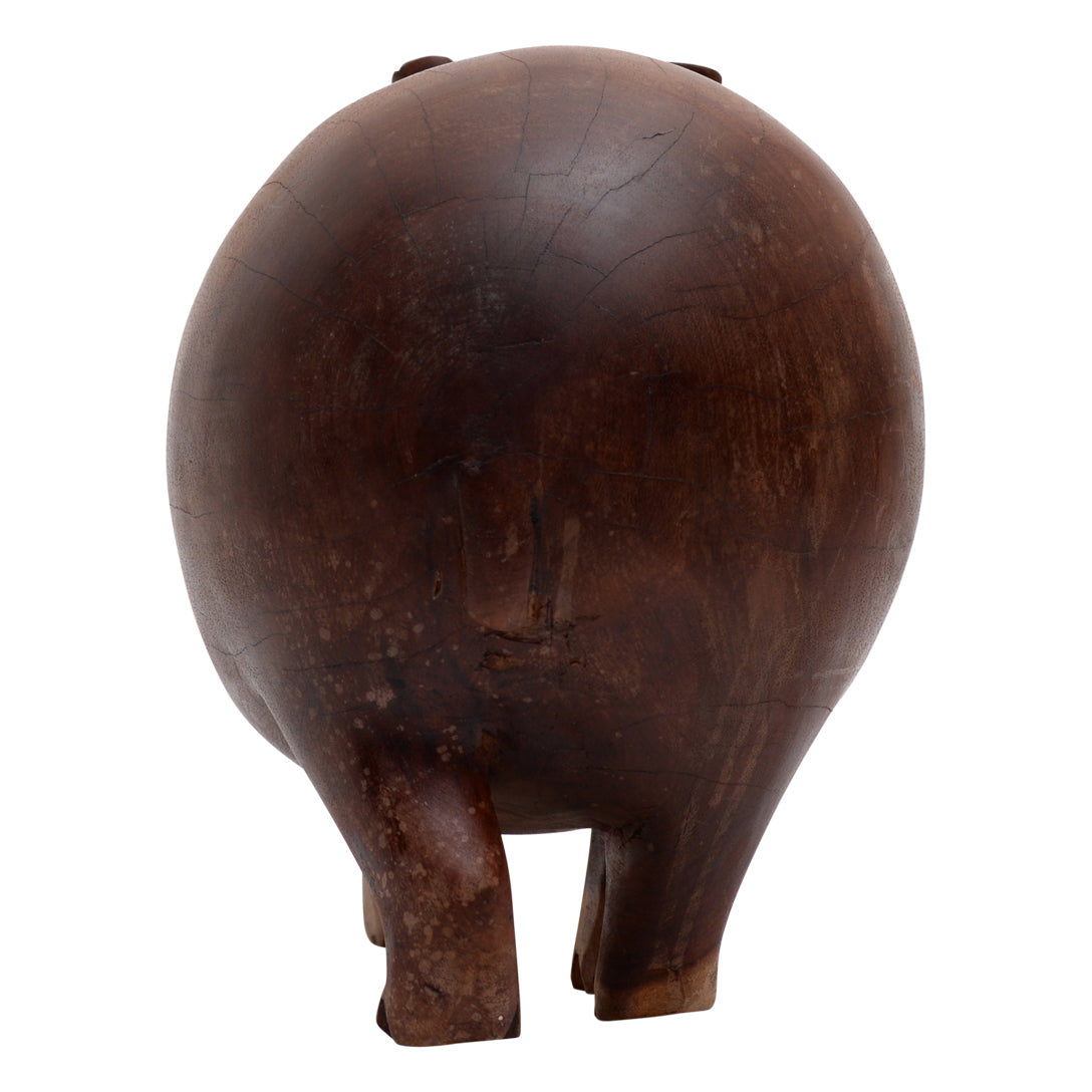 Hand Carved Wooden Hippo