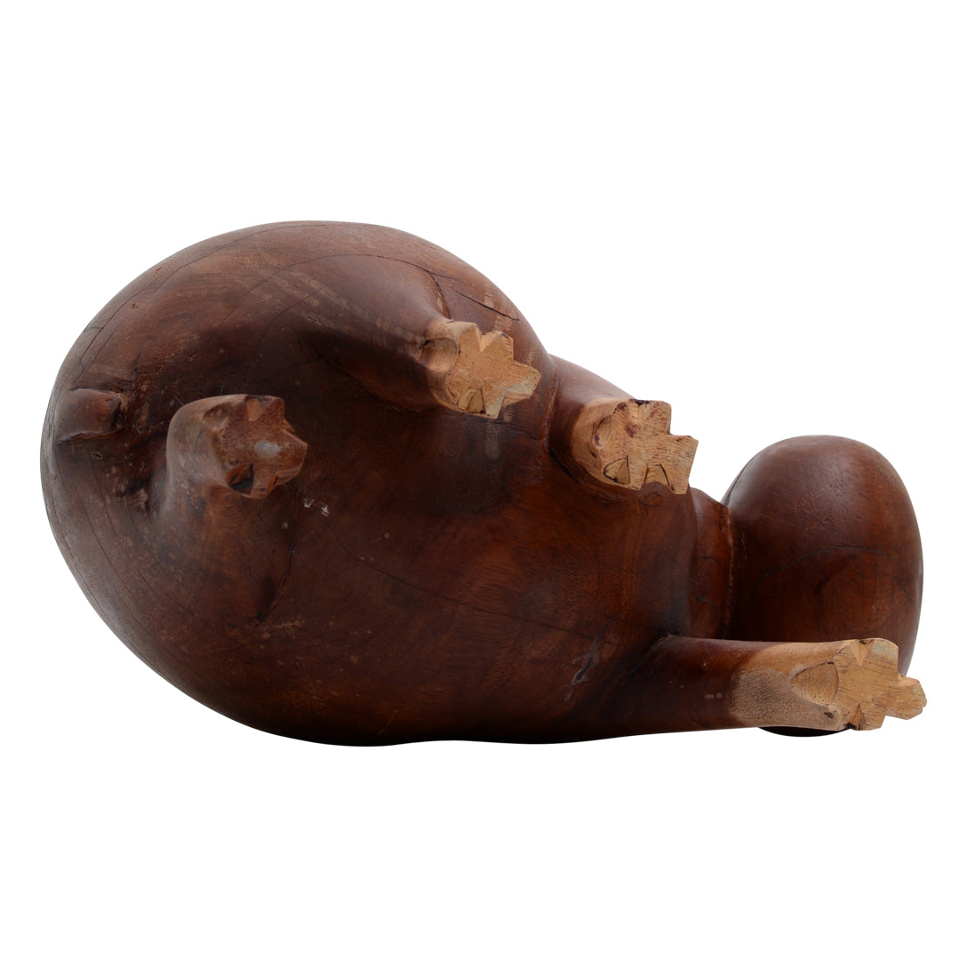 Hand Carved Wooden Hippo