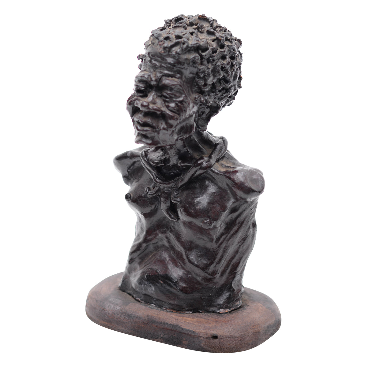 Older man with beard clay bust