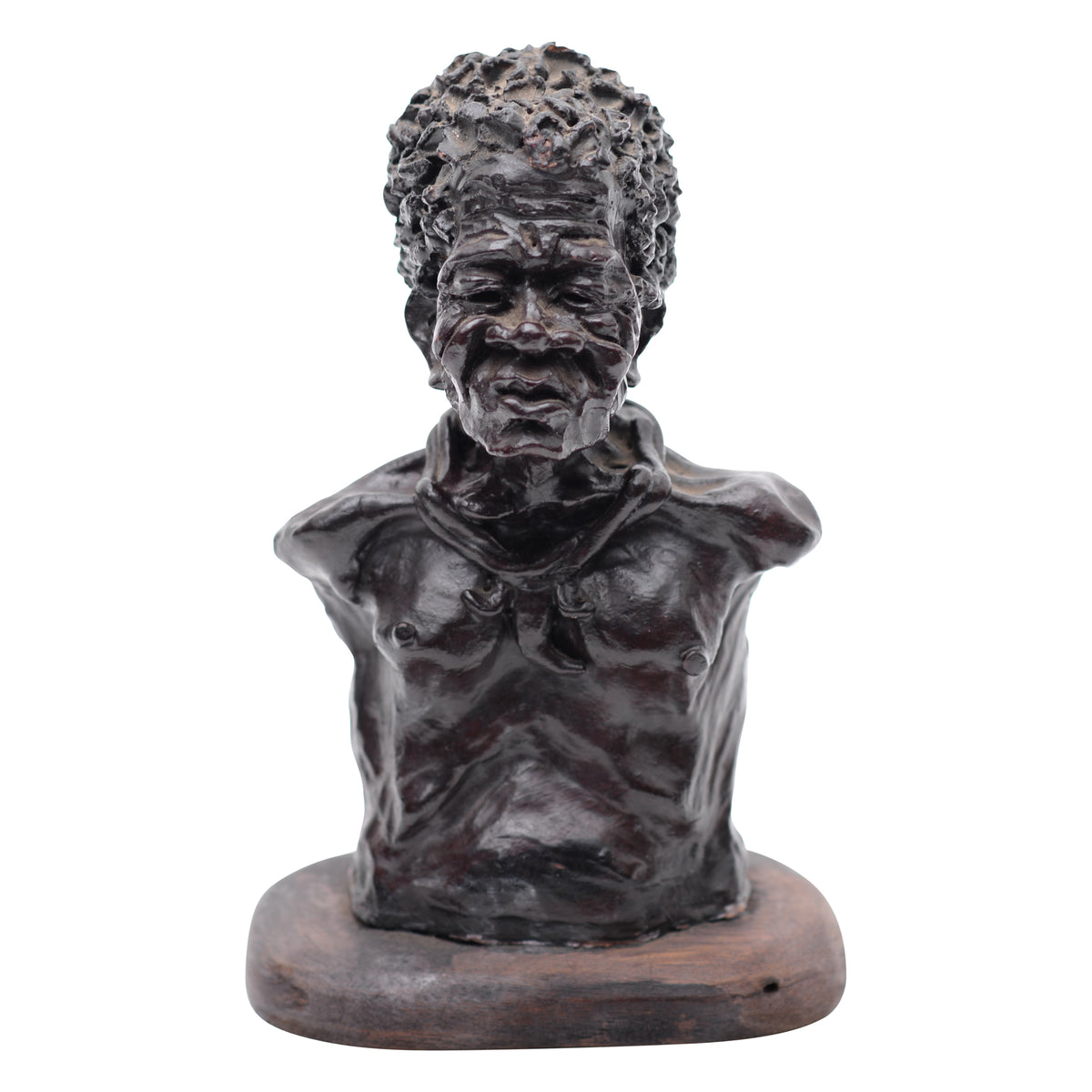 Older man with beard clay bust