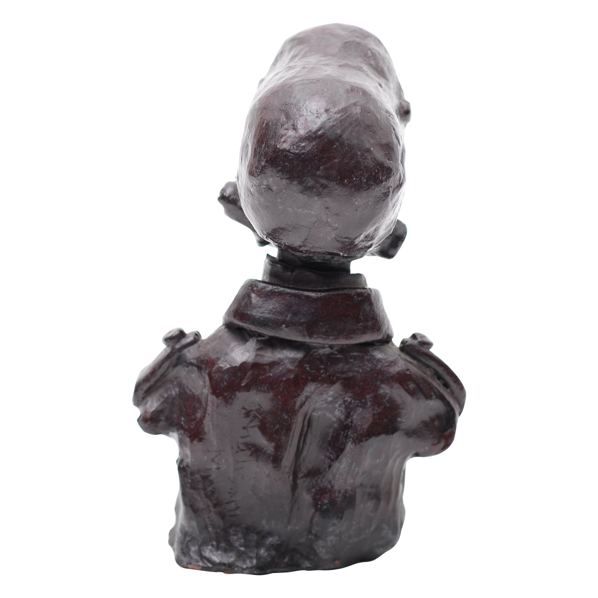 Man with hat clay bust