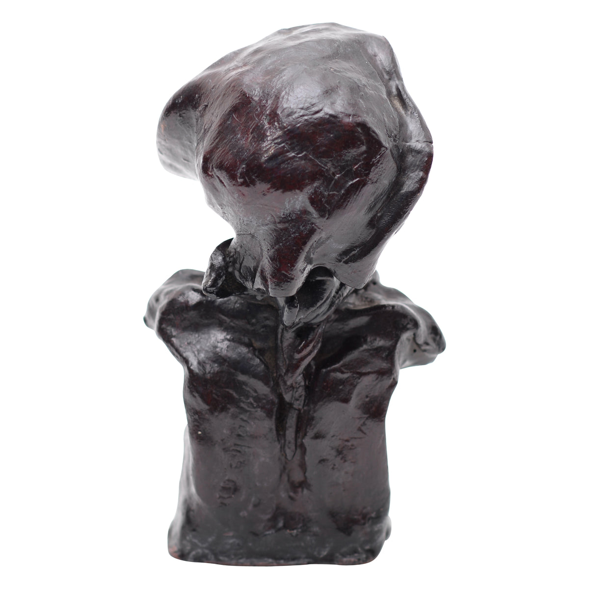 Woman with bandana clay bust