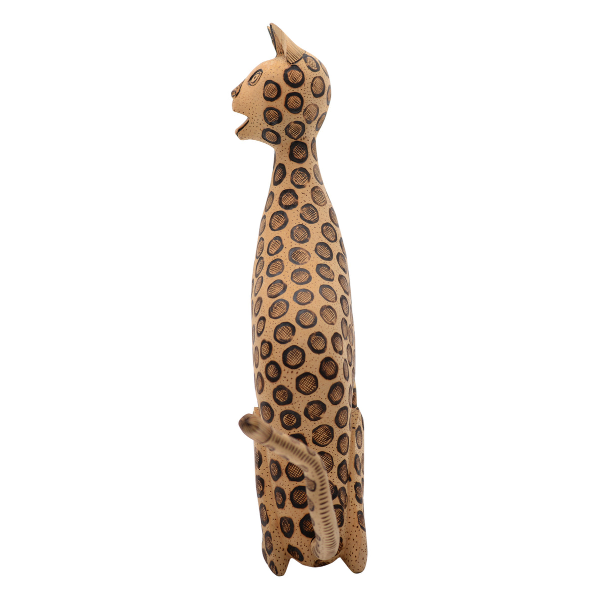 Whimsical leopard sculpture