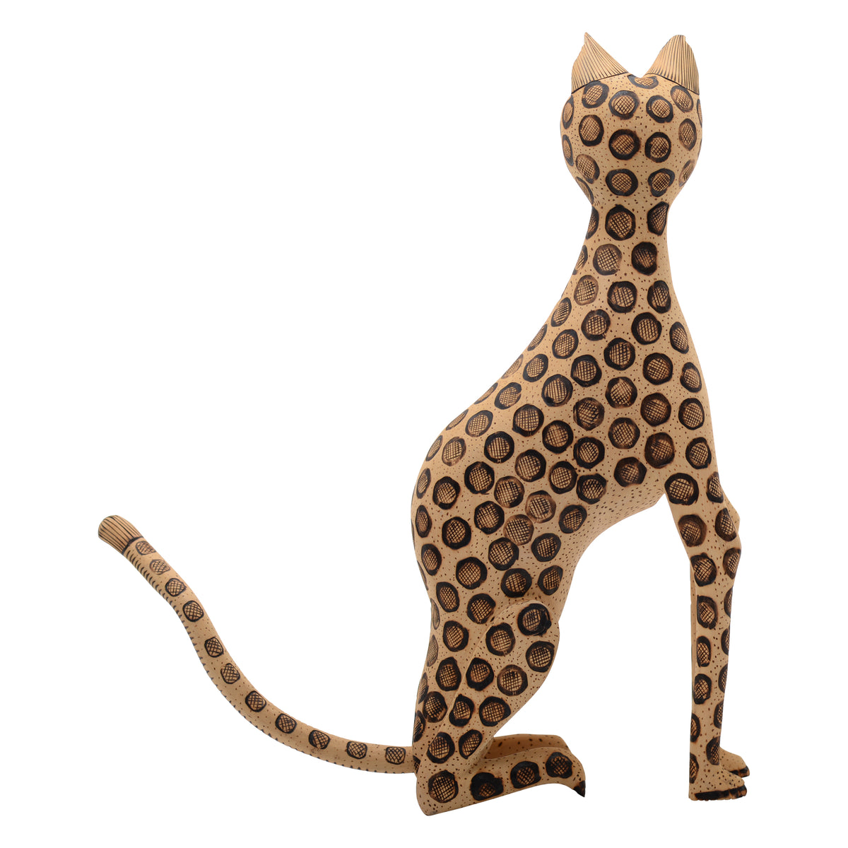 Whimsical leopard sculpture