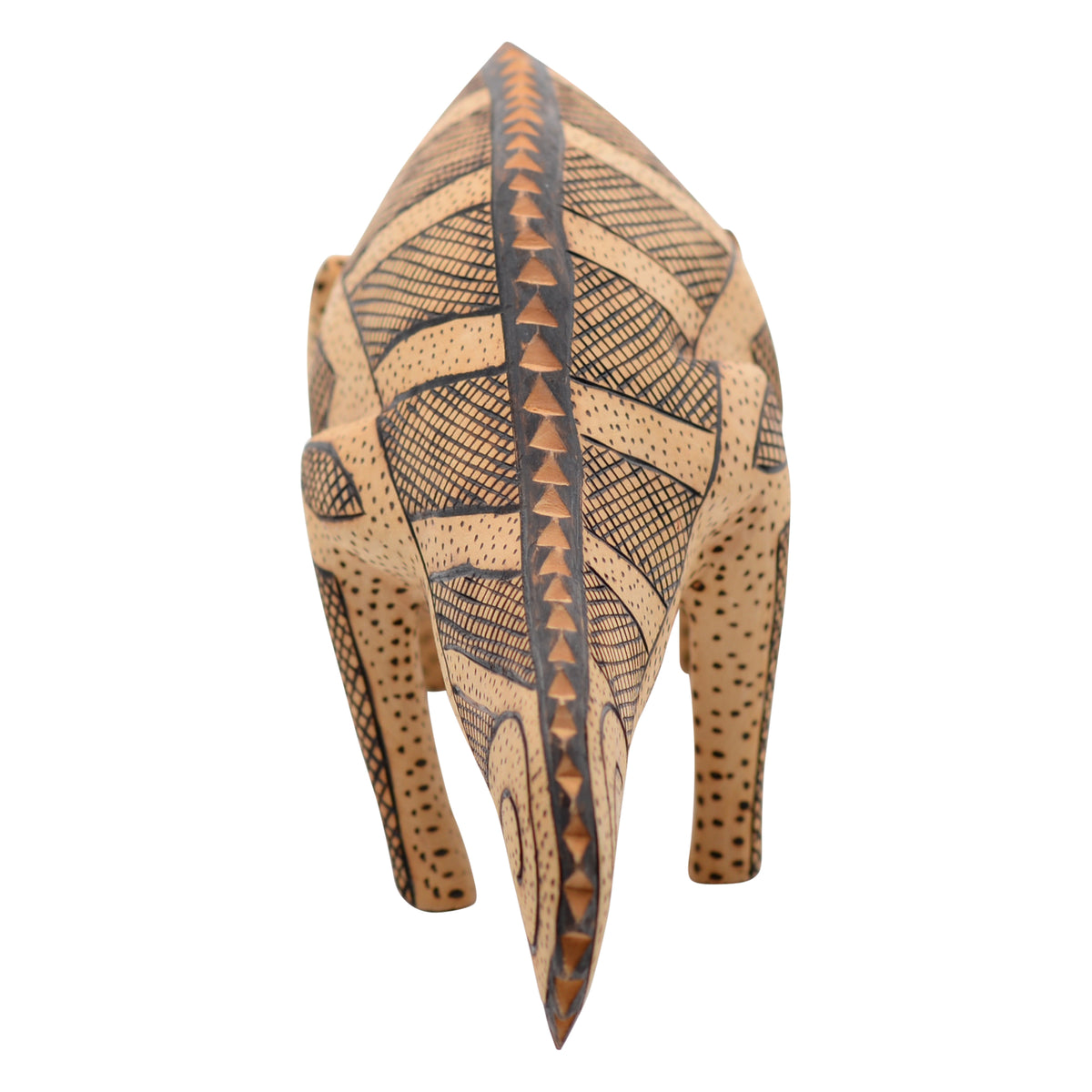 Whimsical chameleon sculpture