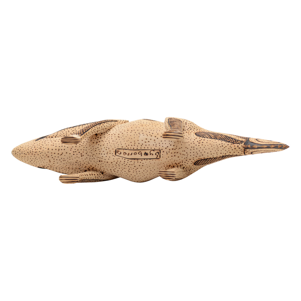 Whimsical chameleon sculpture