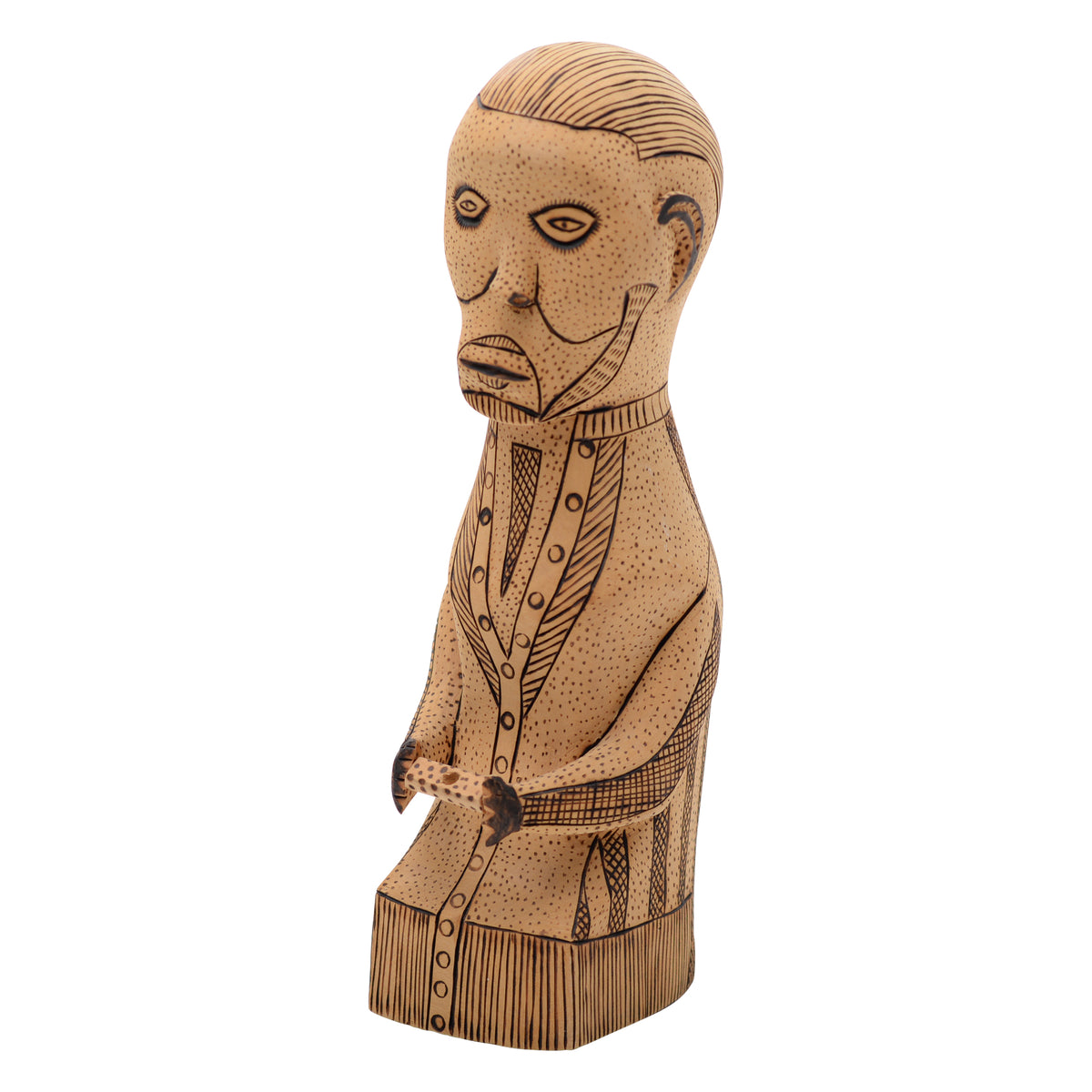 Whimsical farmer sculpture