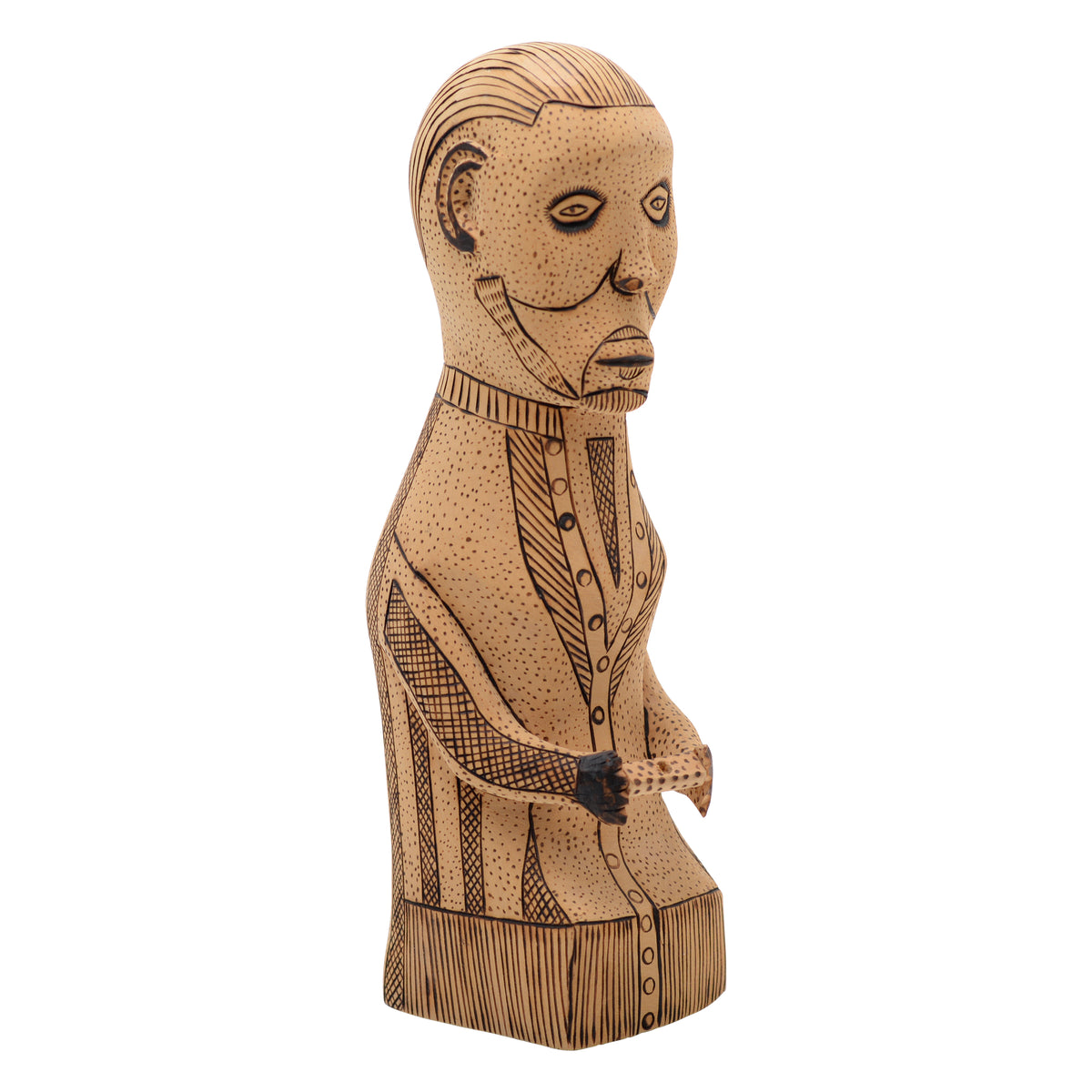 Whimsical farmer sculpture