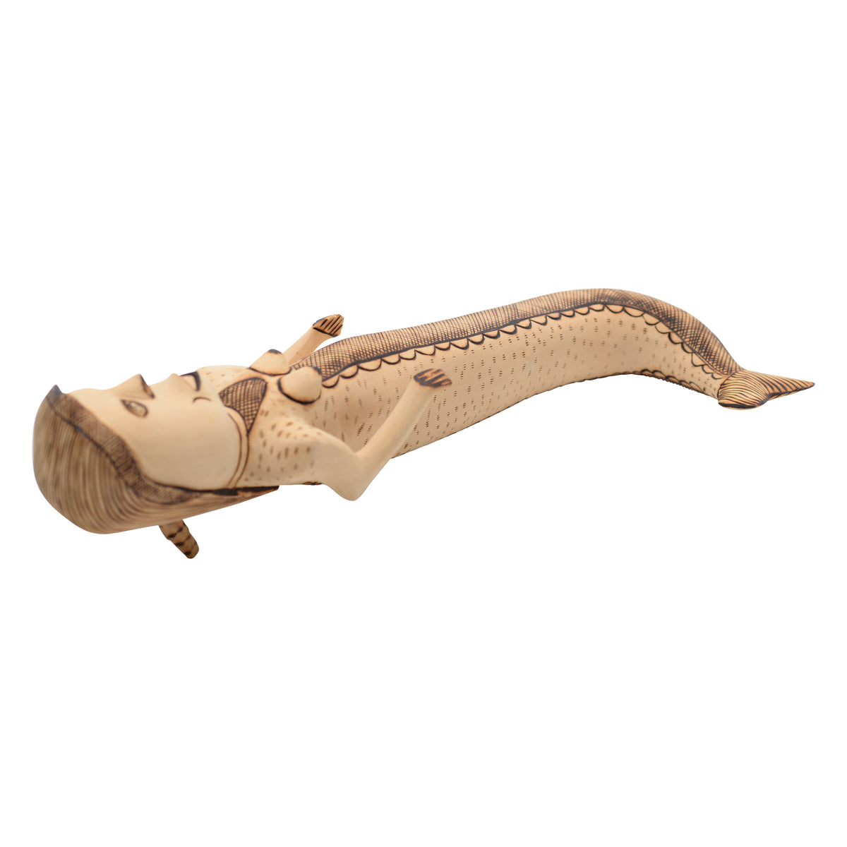 Whimsical siren sculpture