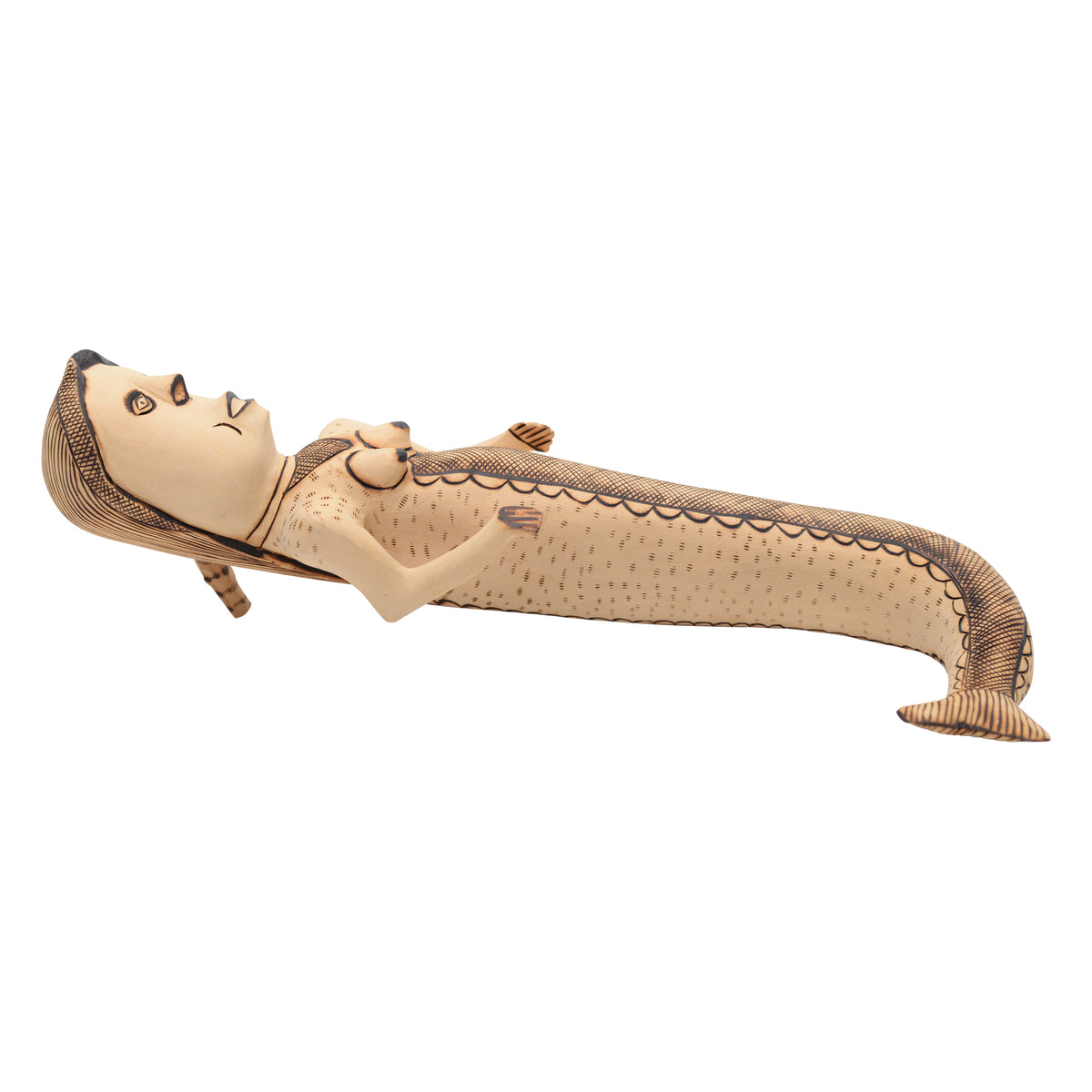 Whimsical siren sculpture