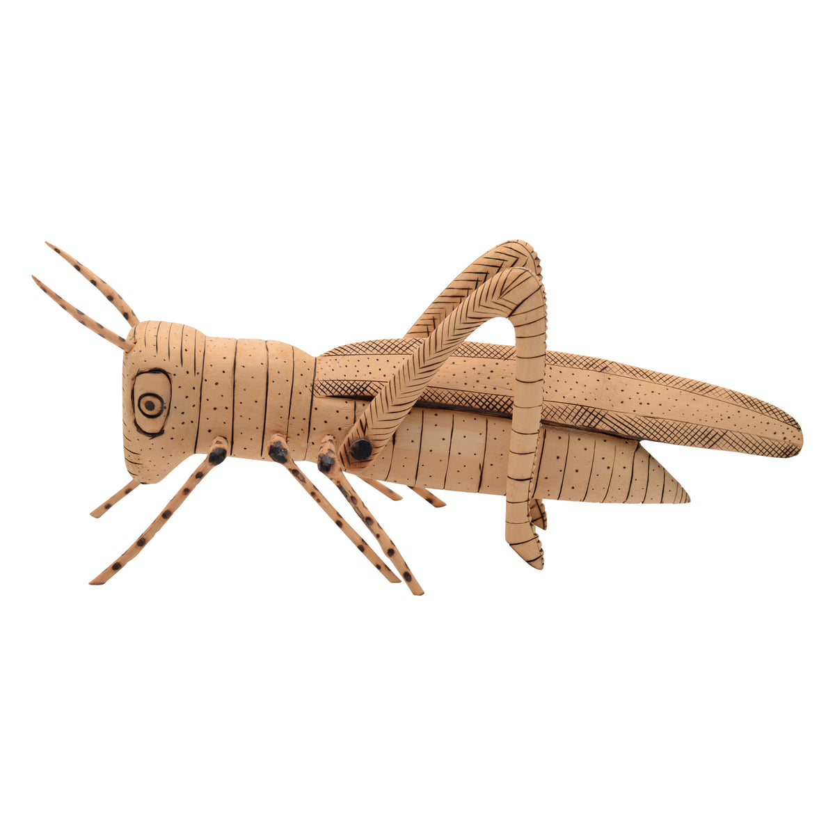Whimsical cricket sculpture