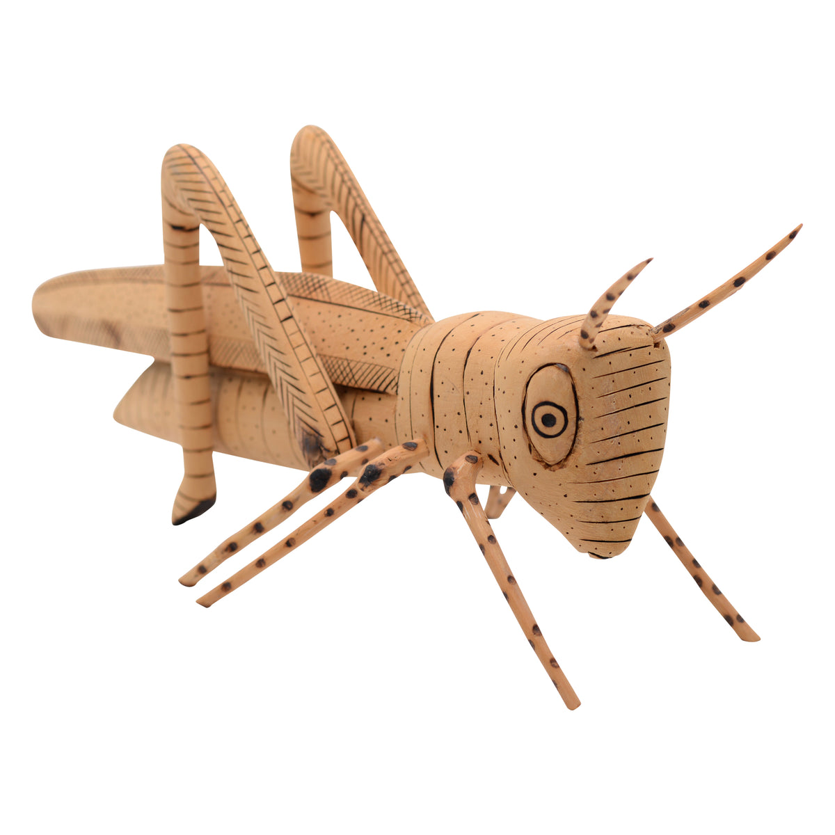 Whimsical cricket sculpture