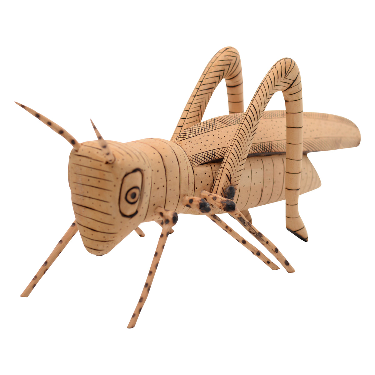 Whimsical cricket sculpture