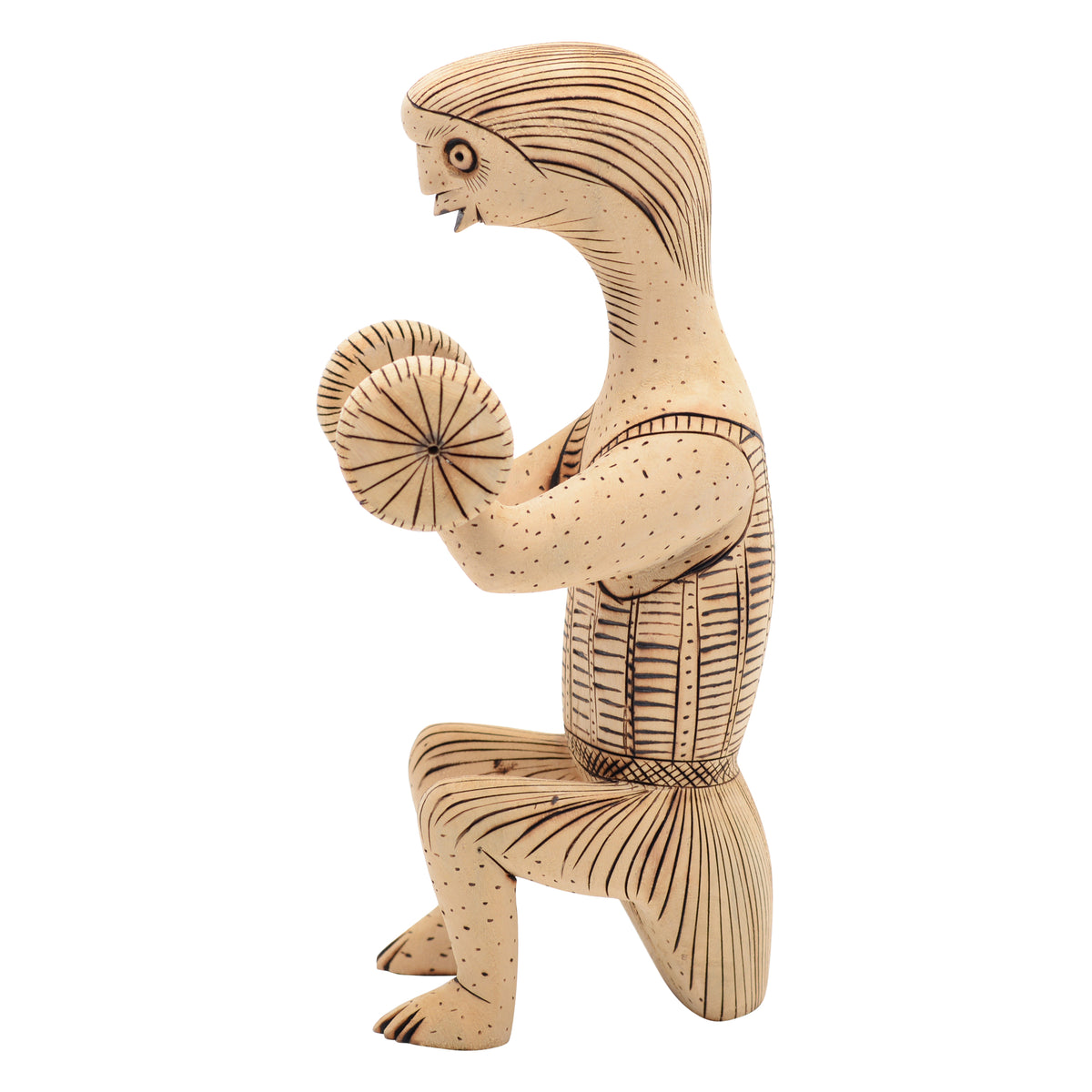 This whimsical folk art figure sculpture