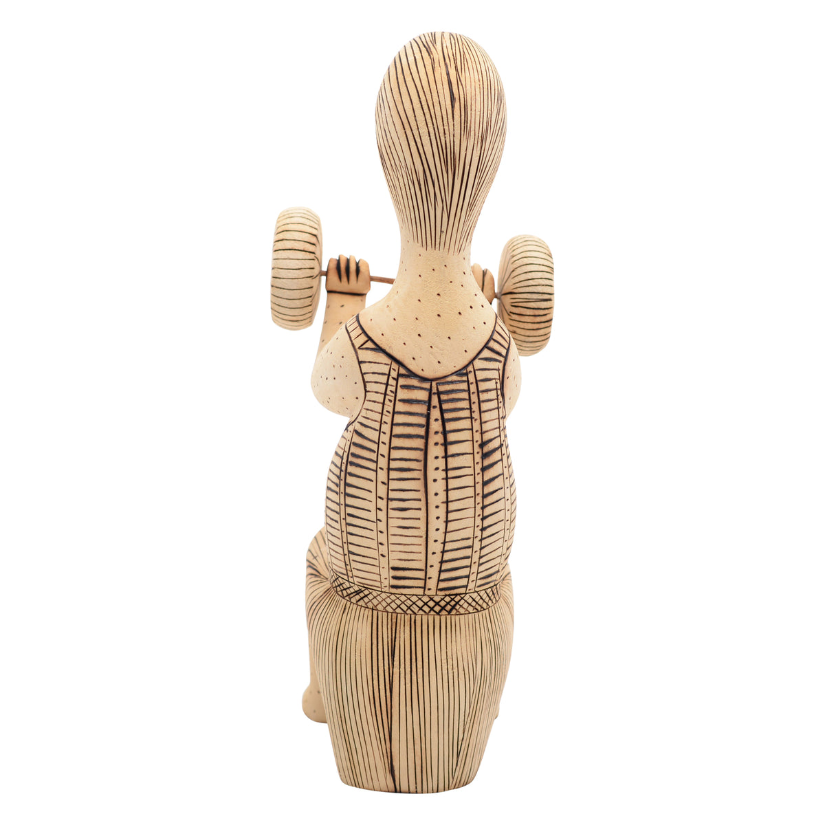 This whimsical folk art figure sculpture