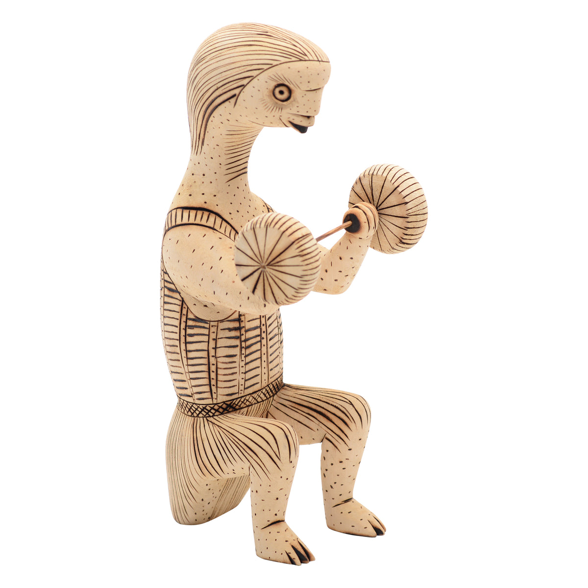 This whimsical folk art figure sculpture