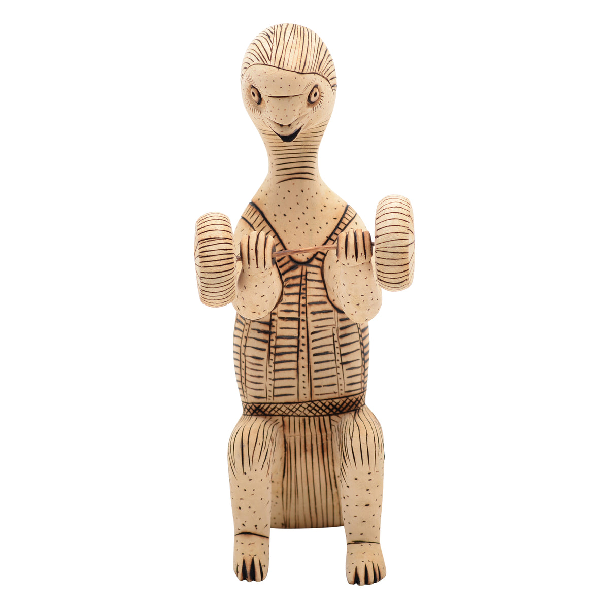 This whimsical folk art figure sculpture