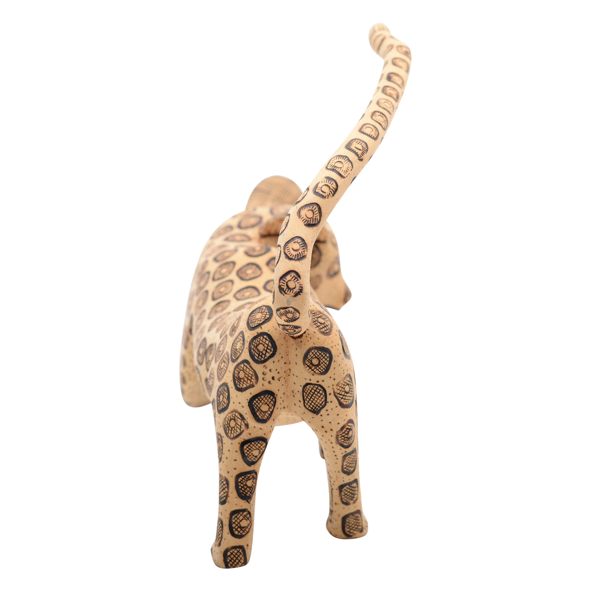 This whimsical folk art leopard sculpture