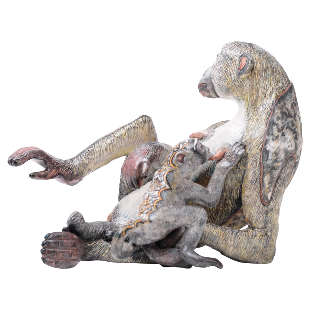 Mother monkey sculpture