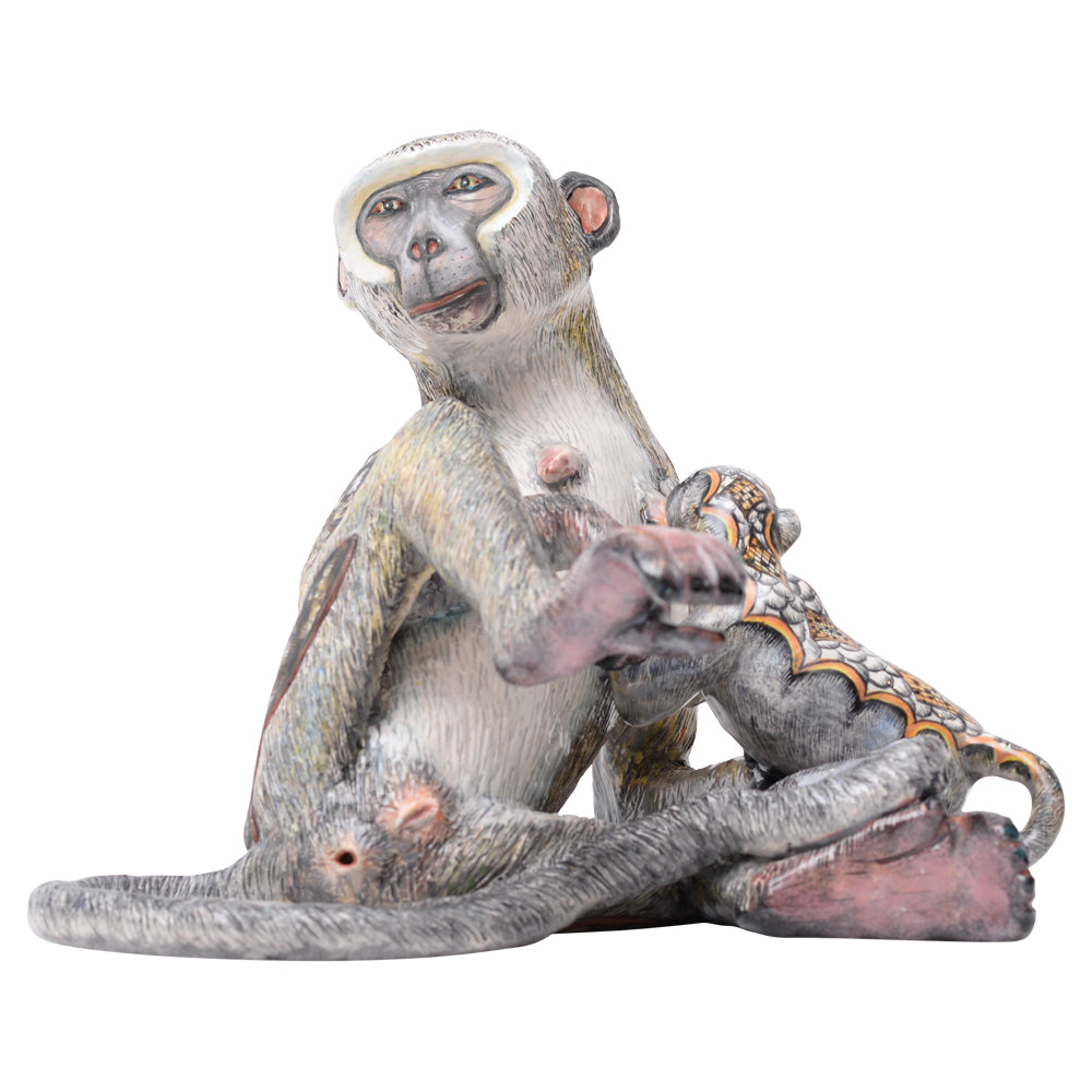 Mother monkey sculpture
