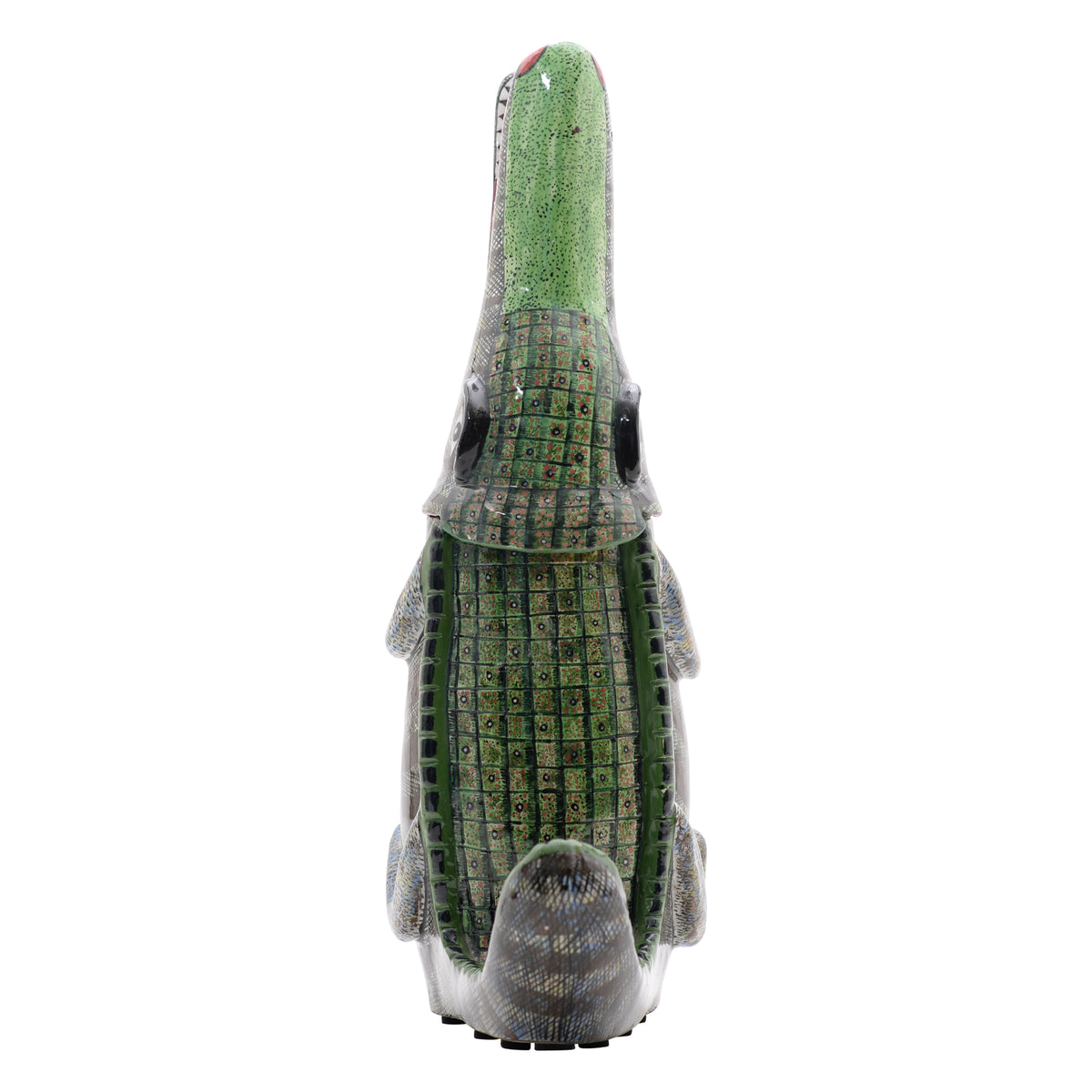 Crocodile lidded vessel