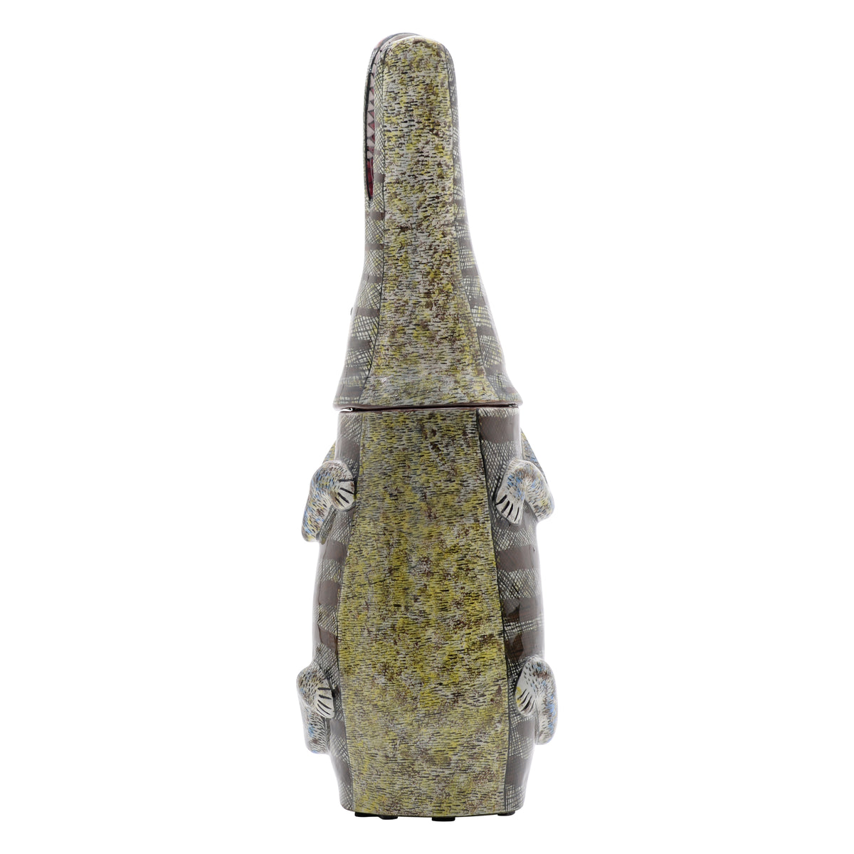 Crocodile lidded vessel