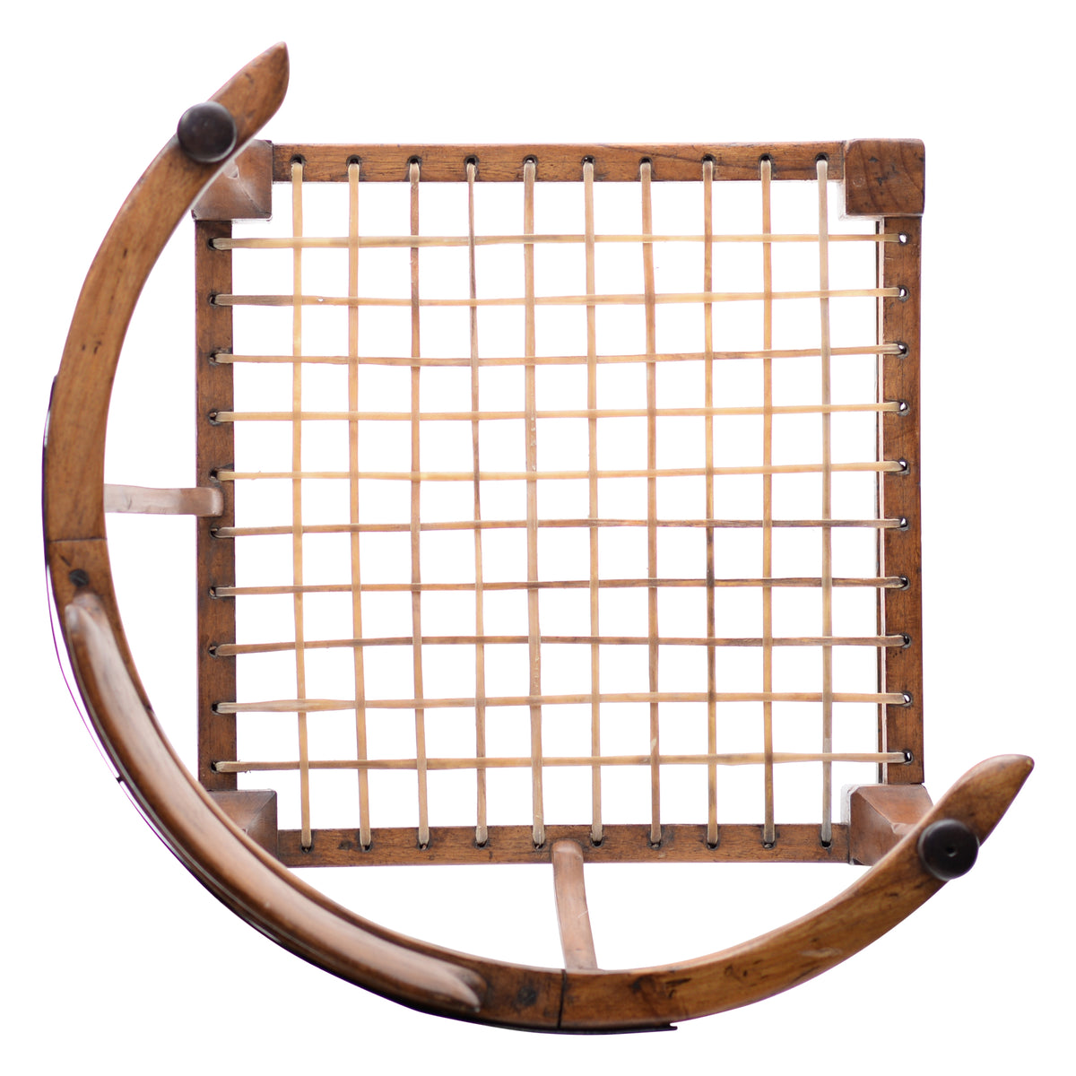 Wood with leather strips corner chair