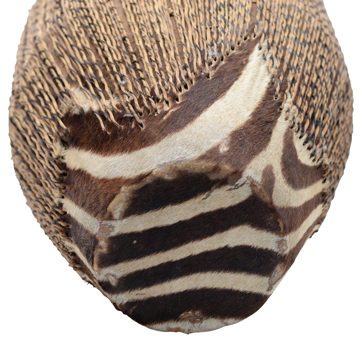 Zebra Skin wood carved drum