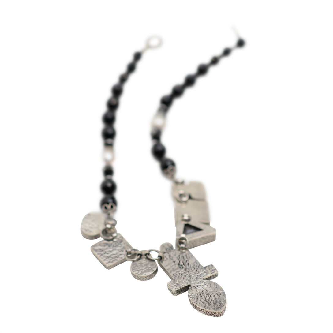 White tiger tile necklace