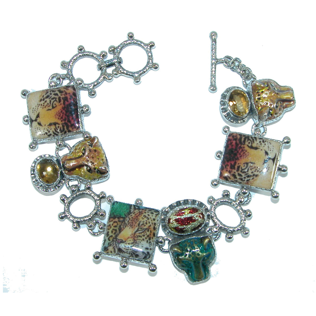 Leopard tile bracelet