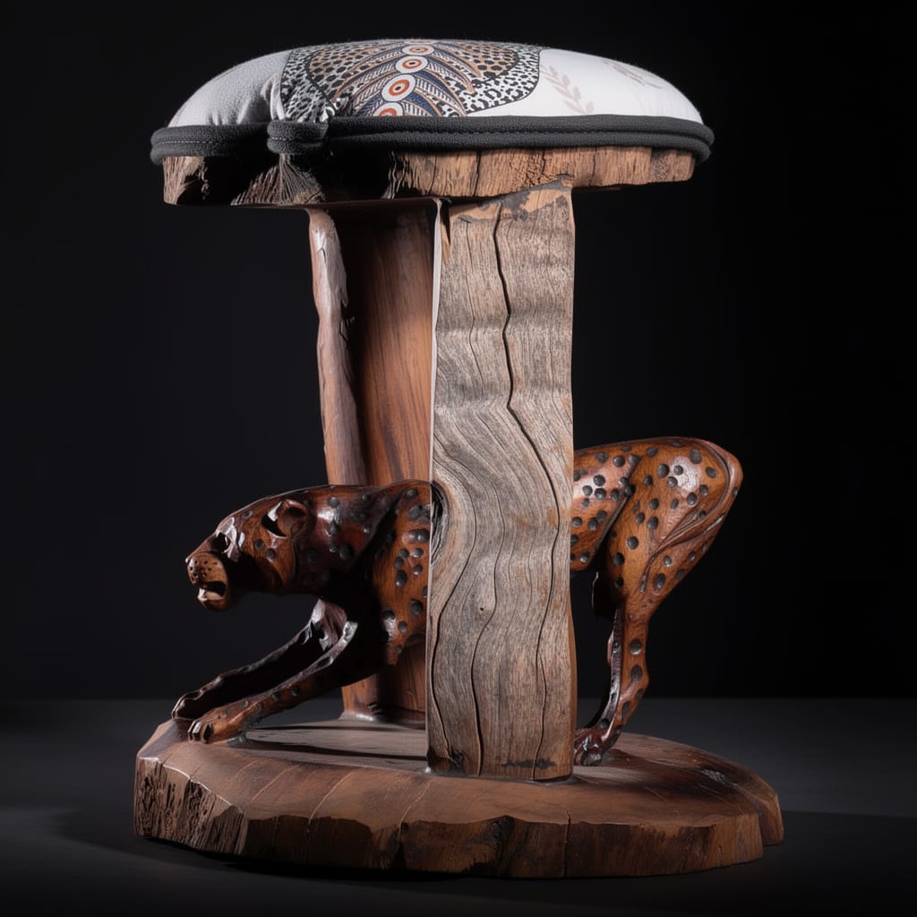 Leopard batonga stool