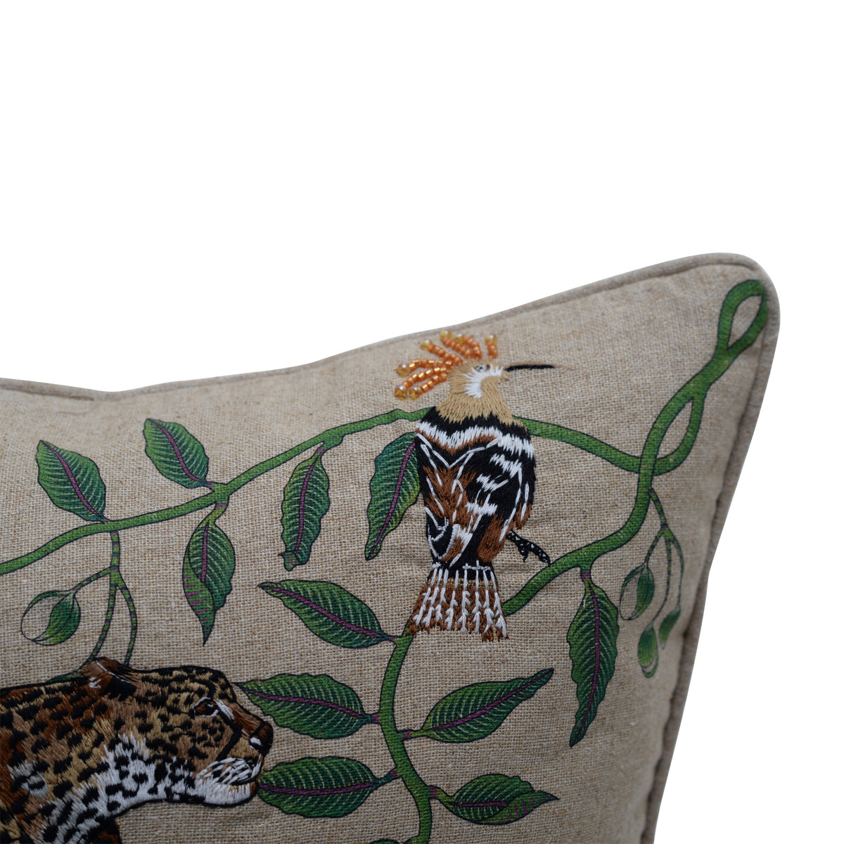 Linen cheetah cushion