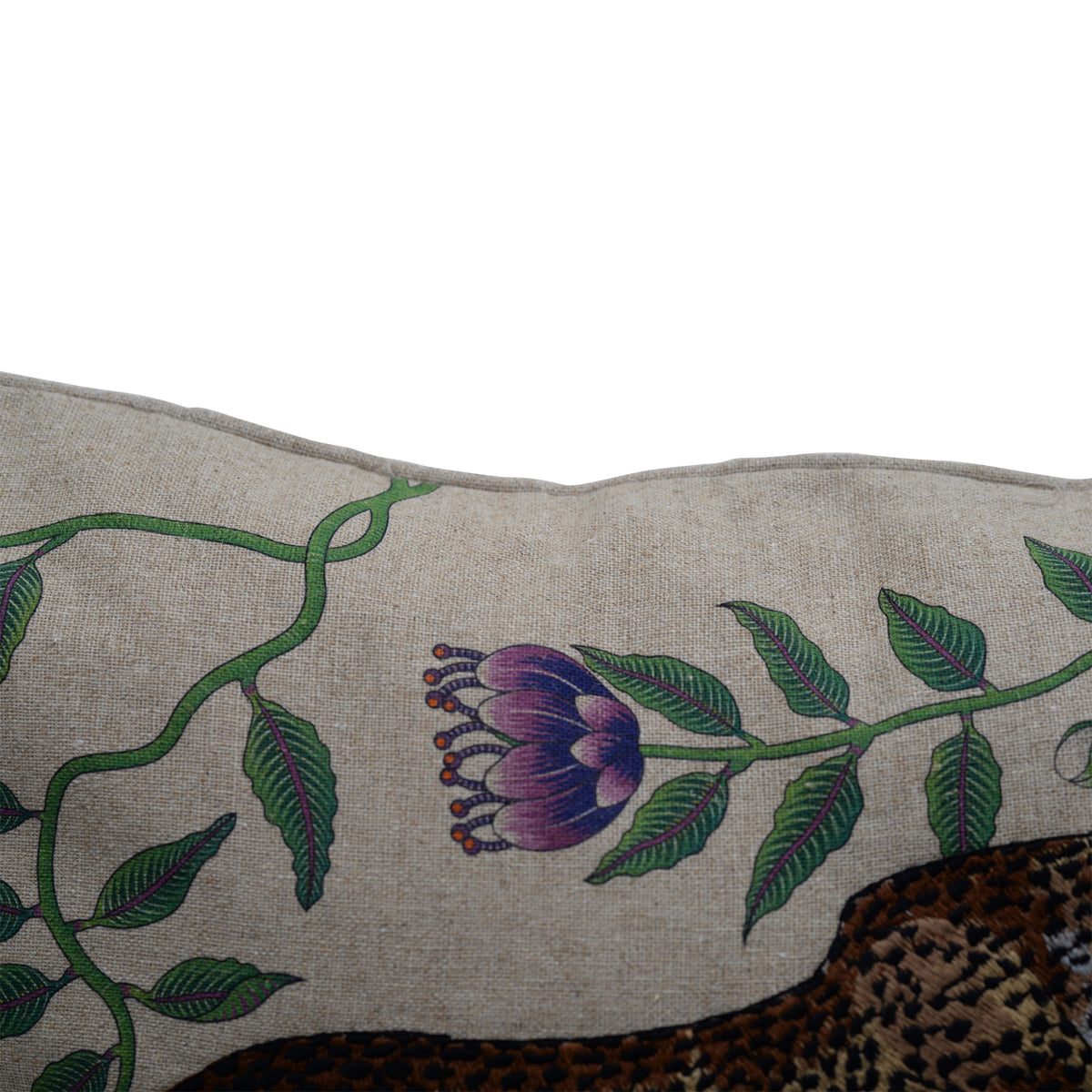 Linen cheetah cushion