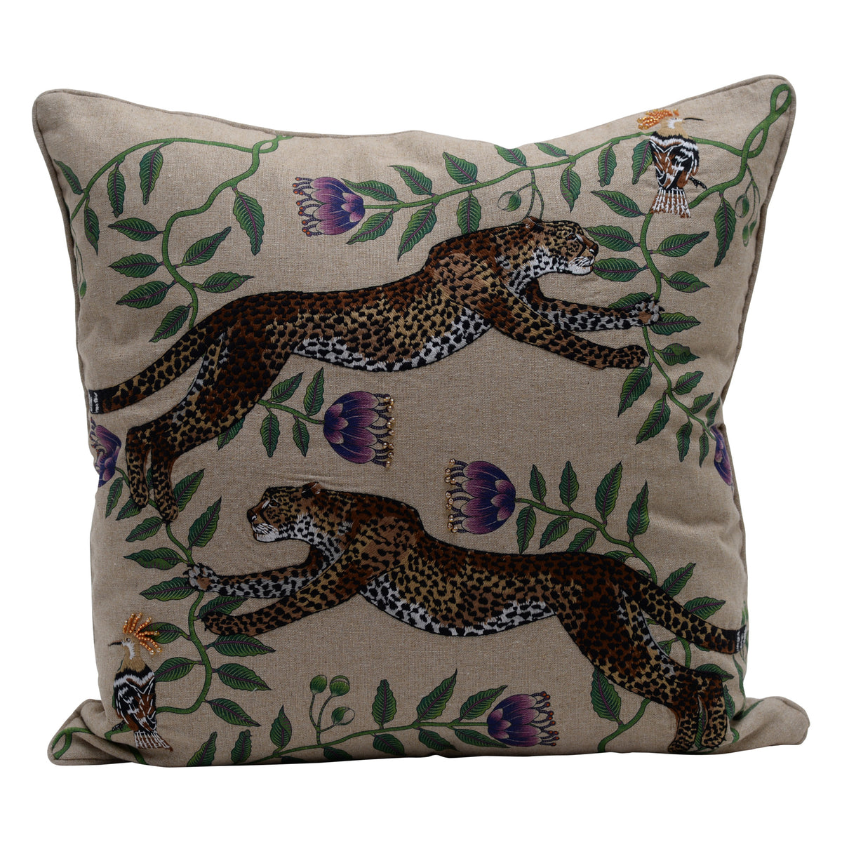 Linen cheetah cushion