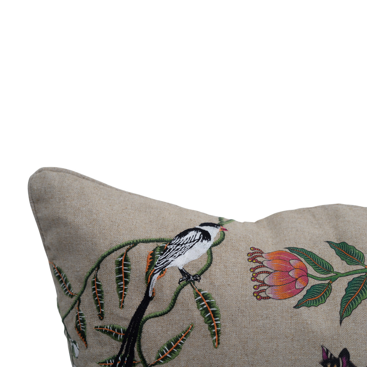 Linen zebra cushion