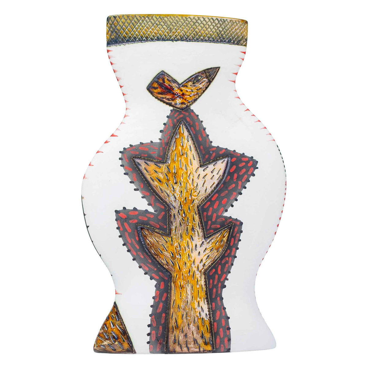 Vase, Lady face with Catus and Birds