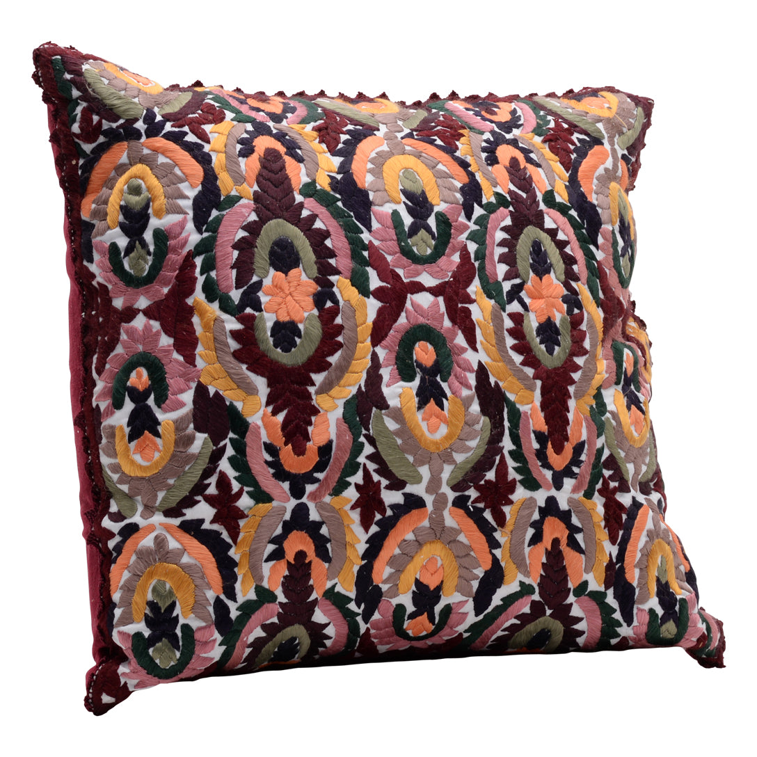 HANDMADE MORROCAN SILK CUSHION MULTI COLOR 19"X19"