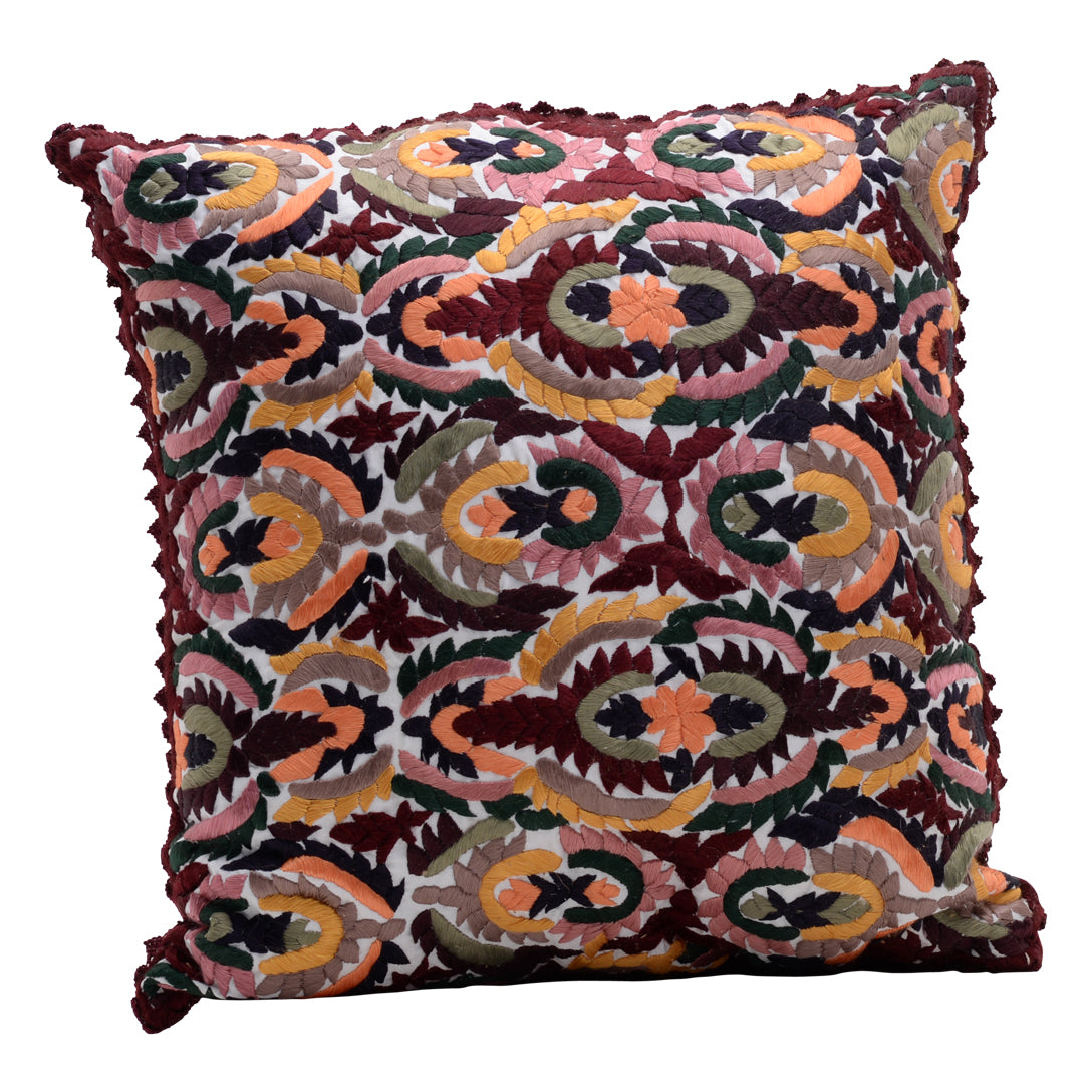 HANDMADE MORROCAN SILK CUSHION MULTI COLOR 19"X19"