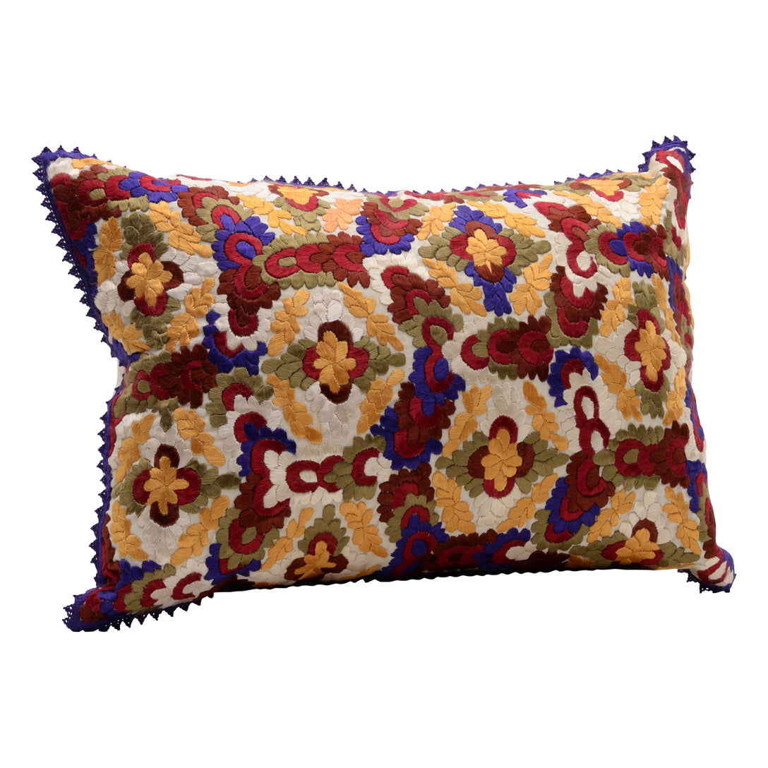 Moroccan silk cushion multicolor