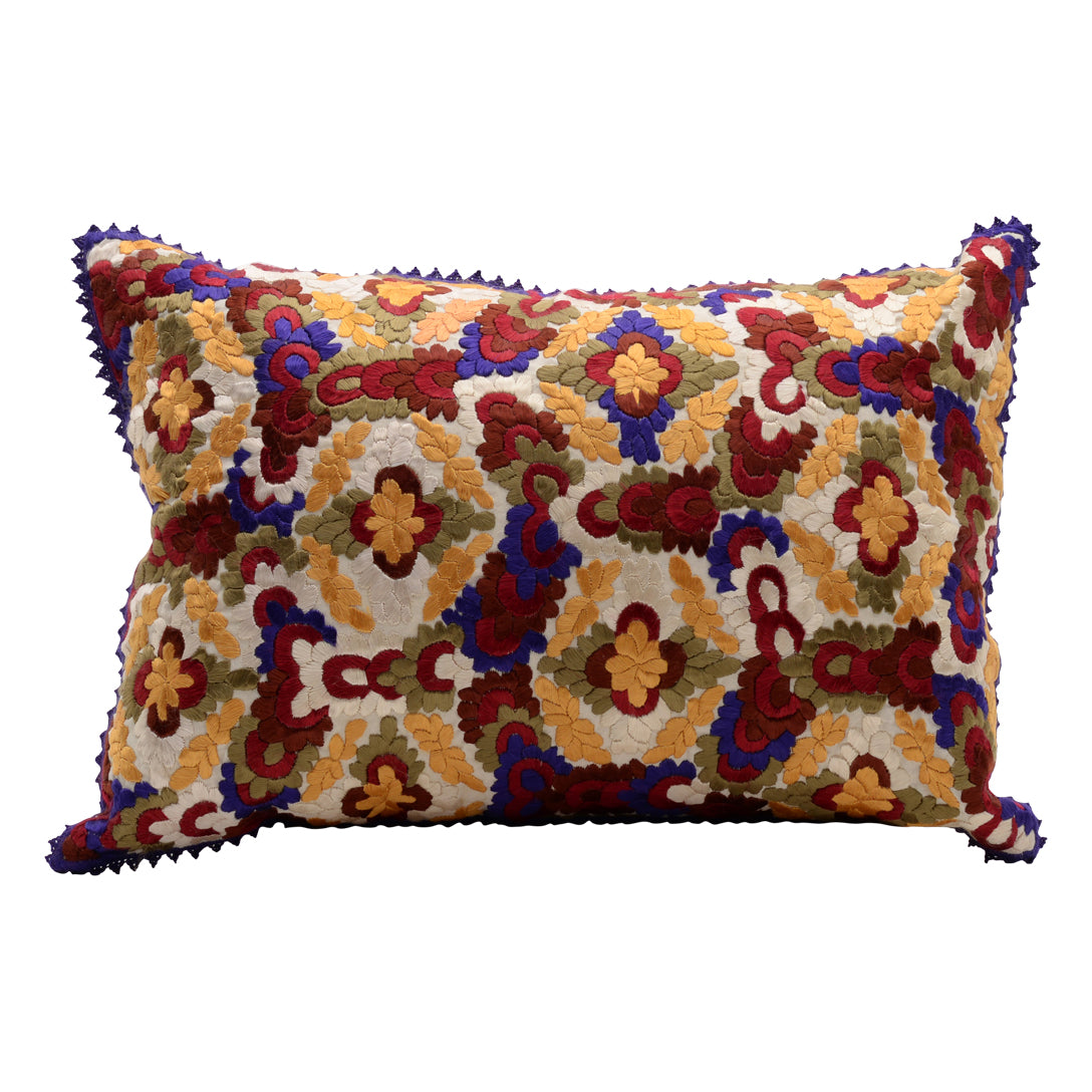Moroccan silk cushion multicolor