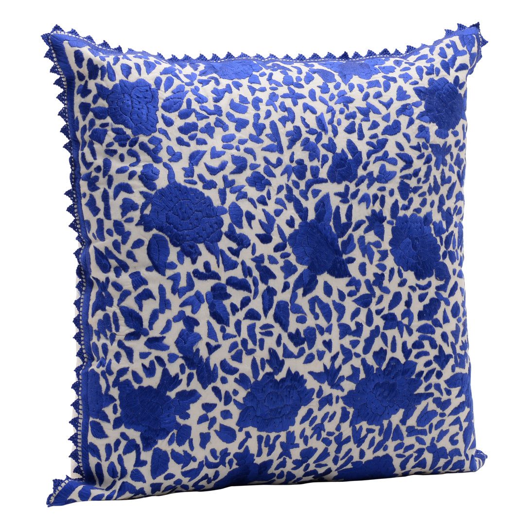 HANDMADE MORROCAN SILK CUSHION BLUE 19"X19"