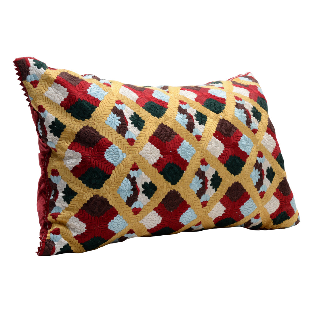 HANDMADE MORROCAN SILK CUSHION MULTI COLOR 22"X35"