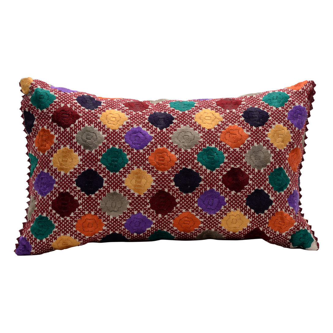 HANDMADE MORROCAN SILK CUSHION MULTI COLOR 15"X26"