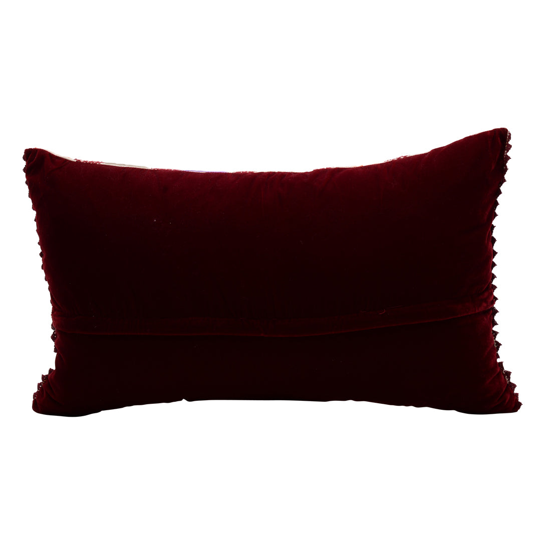 HANDMADE MORROCAN SILK CUSHION MULTI COLOR 15"X26"
