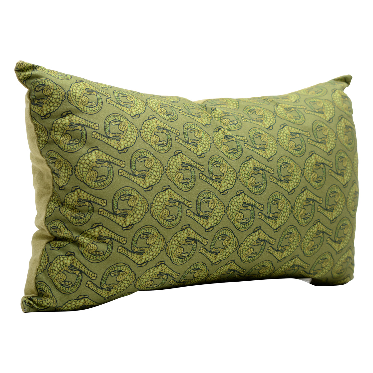 Crocodile Rivergreen Lime Linen Pillow
