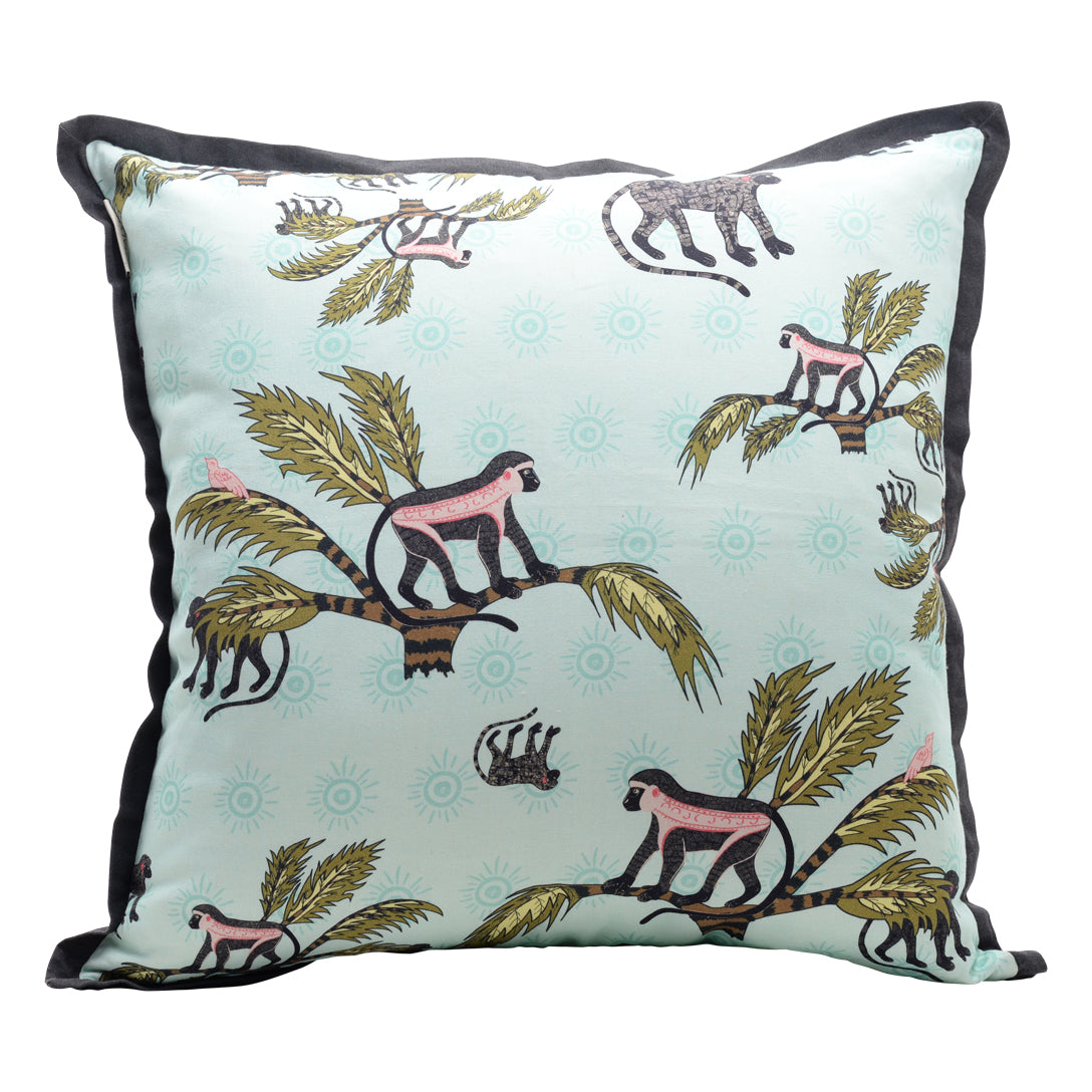 Monkey Palm Oasis Linen Pillow