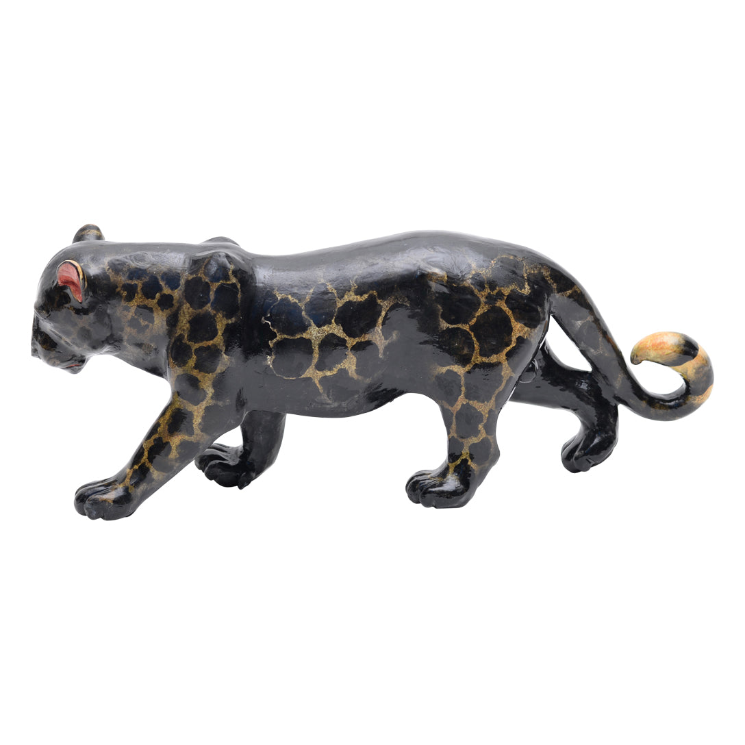 Black leopard sculpture