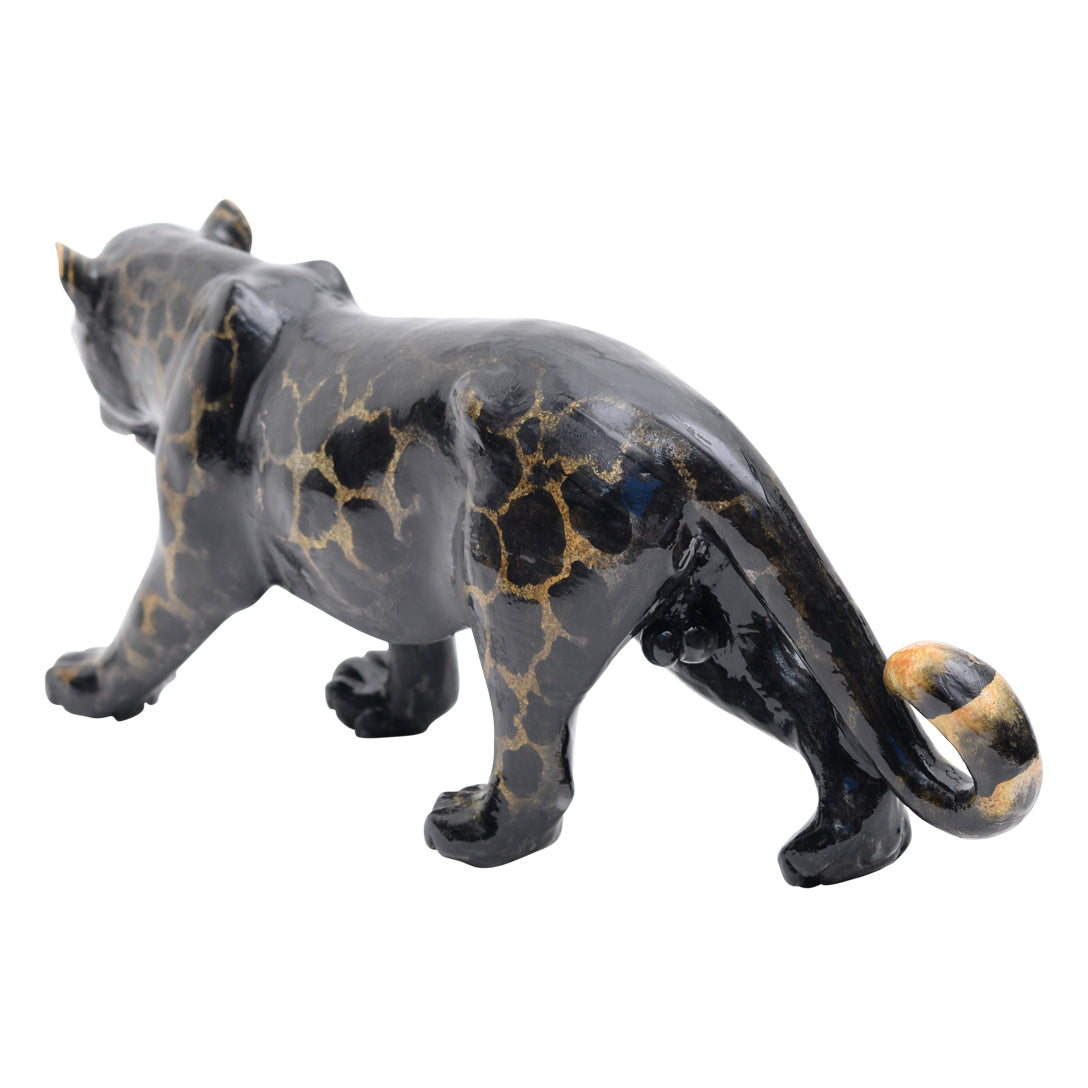 Black leopard sculpture