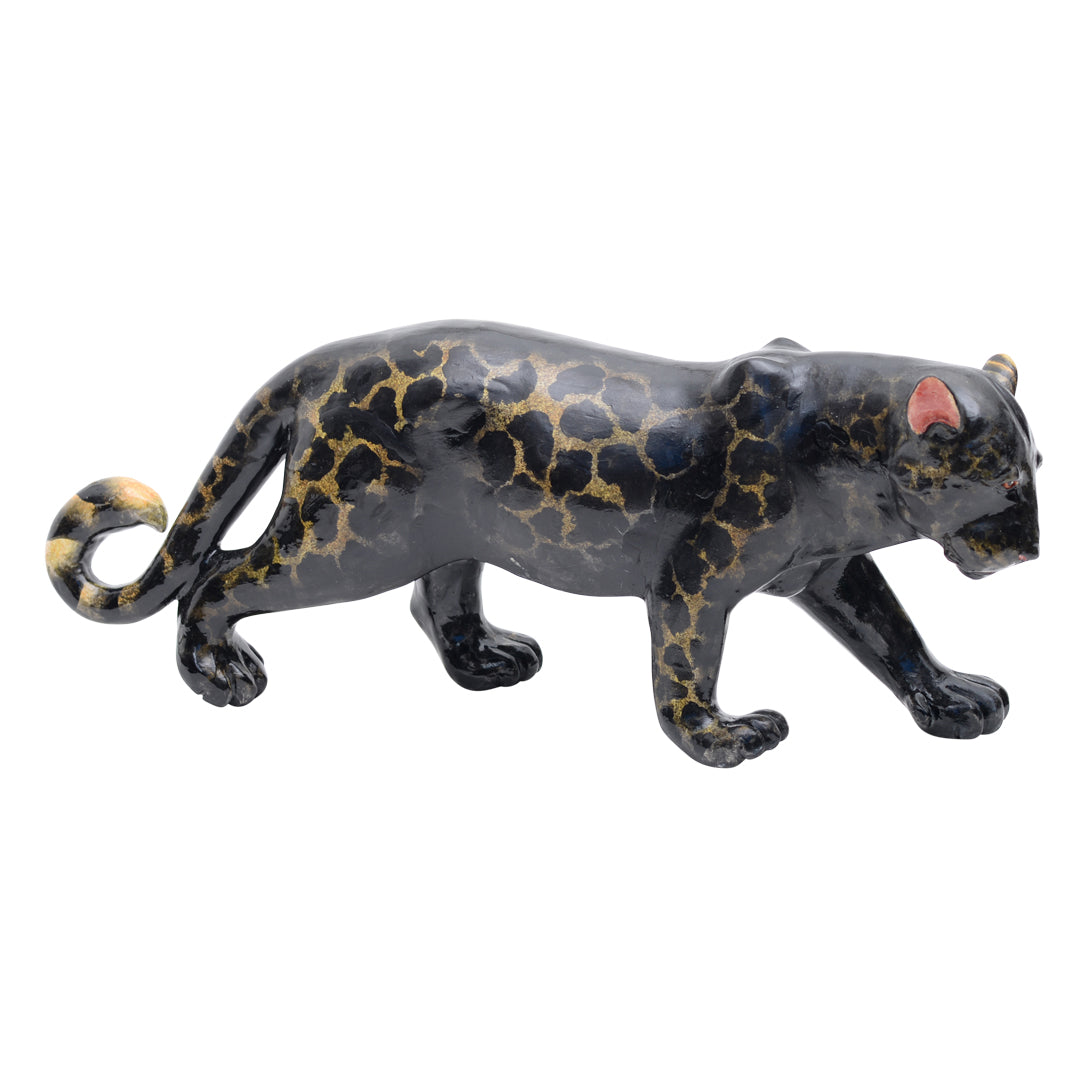 Black leopard sculpture